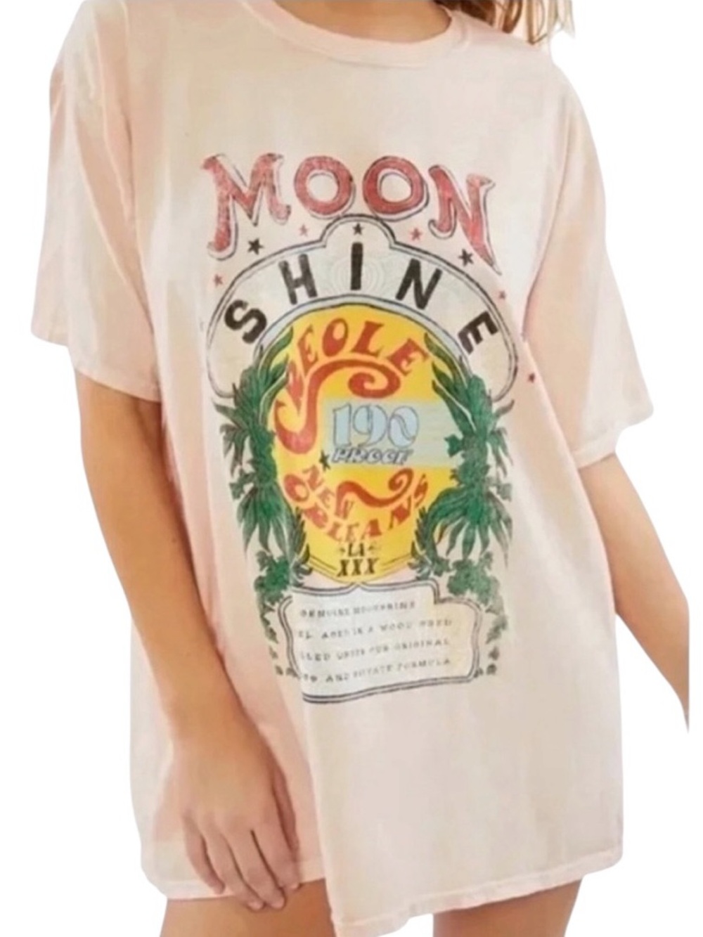 Project Social T Moon Shine Creole 190 Proof New Orleans LA Graphic Crewneck Tee